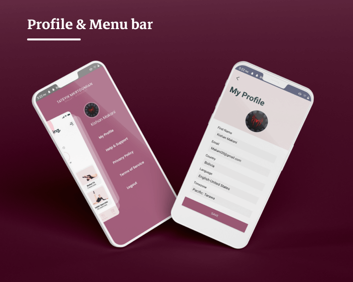 
Profile and menu bar